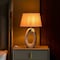 Quickway Imports Ceramic Table Lamp 19 inch, w/Silver and White Oval Stand and White Cotton Lampshade, 2PK QI004585.2 - alternate 7